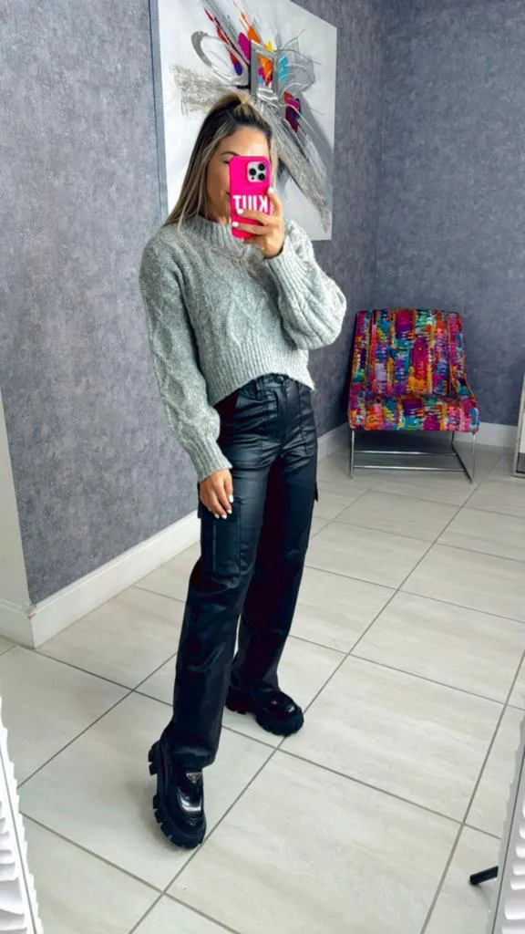 0862 Leather cargo pants