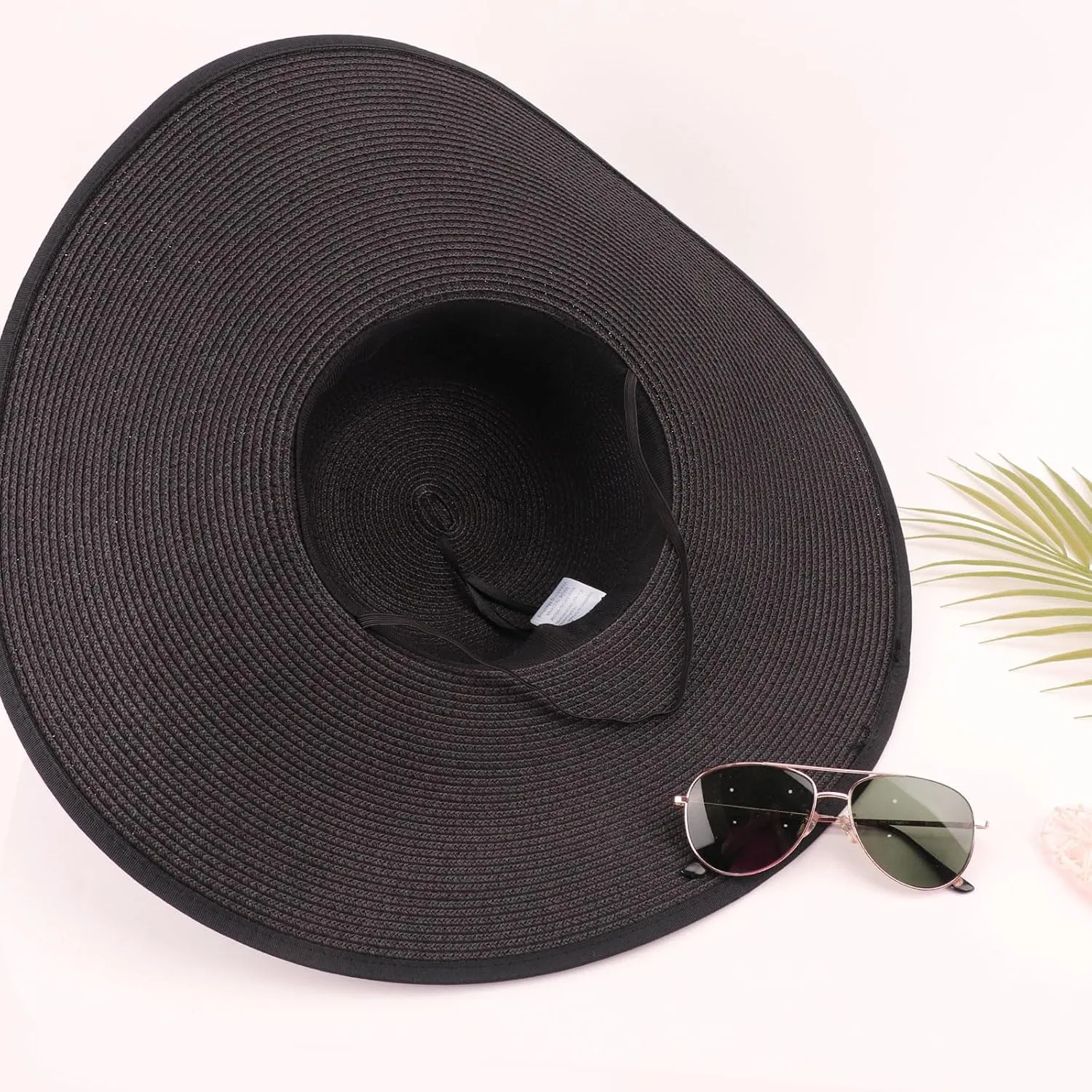 Beach Hats for Women Men Big Straw Wide Brim Summer Hat Floppy Foldable Roll up Cap for Beach Outdoor UPF 50 
