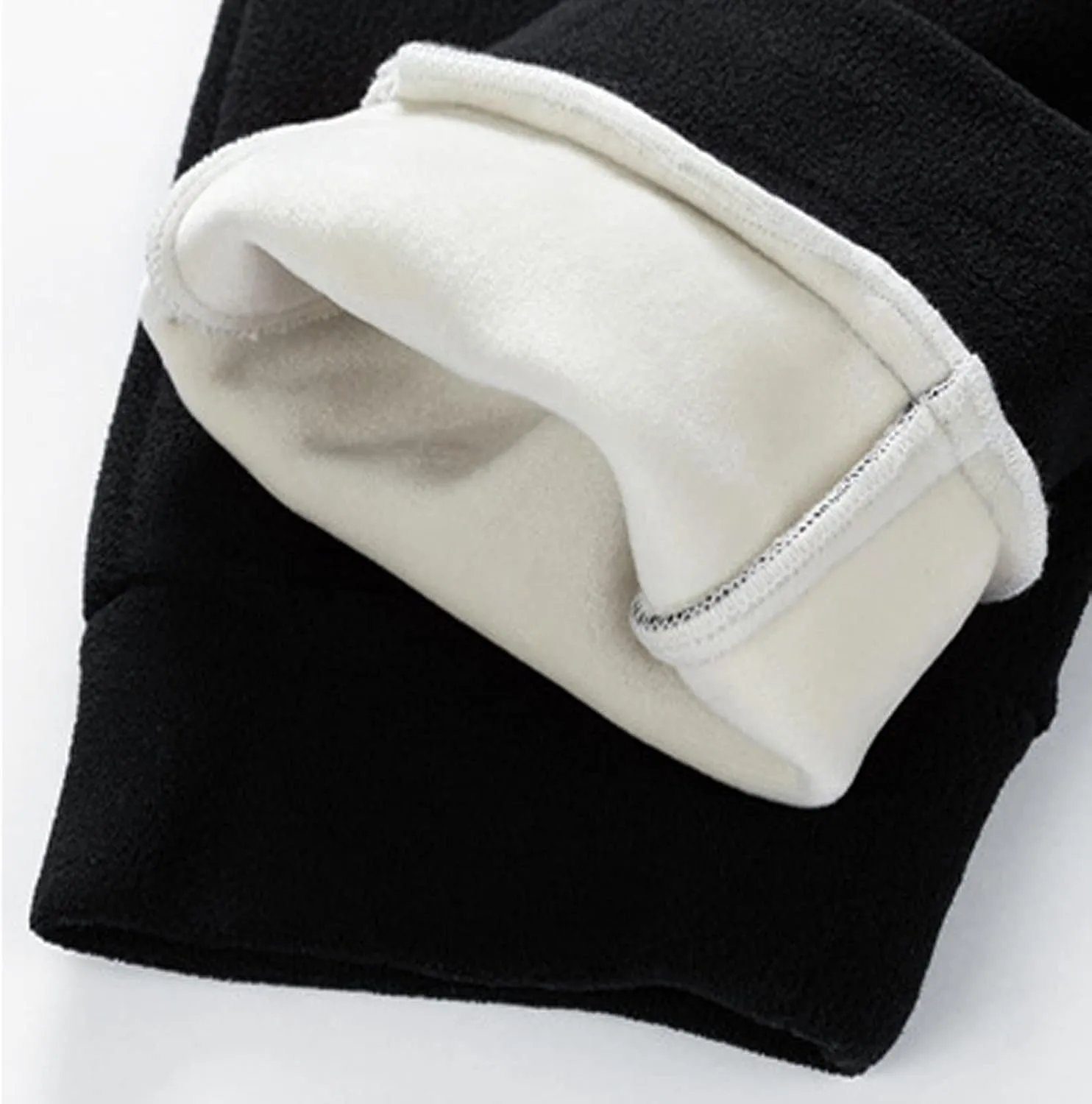 Bidobibo Fleece Pants Men Zipper Pocket Straight Leg Joggers Sherpa Lined Pants for Men Plus Size Thermal Warm Sweatpants