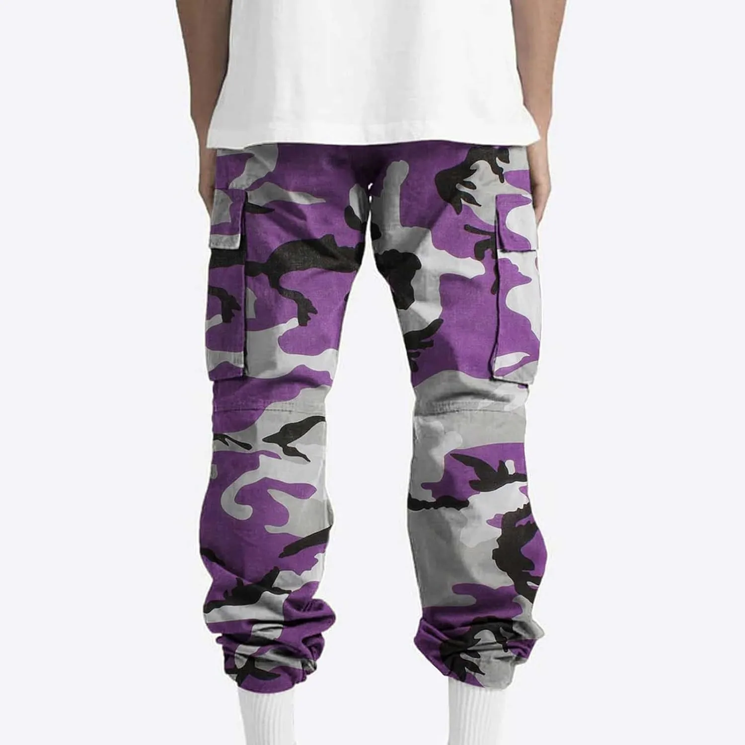 Cargo Pants for Men Relaxed Fit Casual Camo Pants Lightweight Straight Cargo Sweatpants Outdoor Work Hiking Joggers