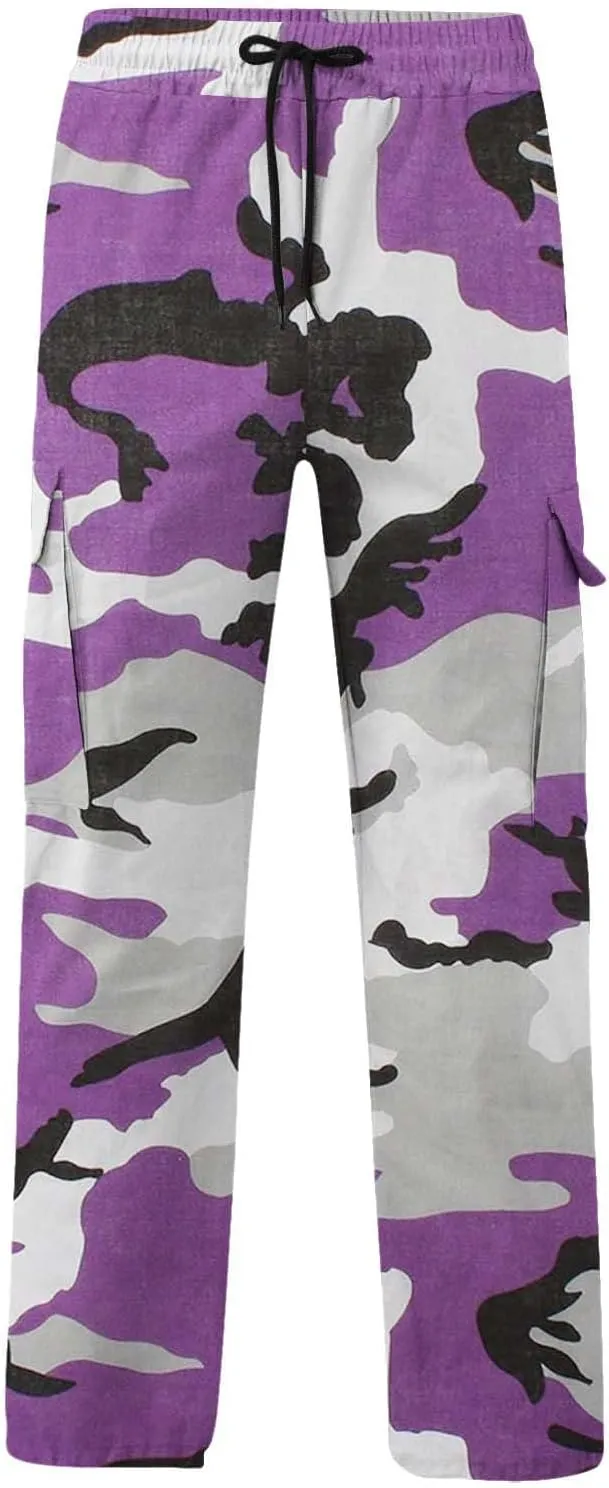 Cargo Pants for Men Relaxed Fit Casual Camo Pants Lightweight Straight Cargo Sweatpants Outdoor Work Hiking Joggers