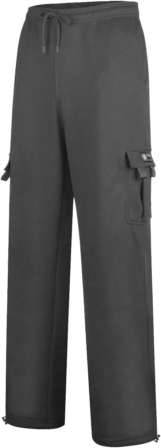 Cargo Pants for Men Sports Hat Multi Woven Pocket Foot Rope Solid Pants Street Cargo Tie Mens Cargo Drawstring