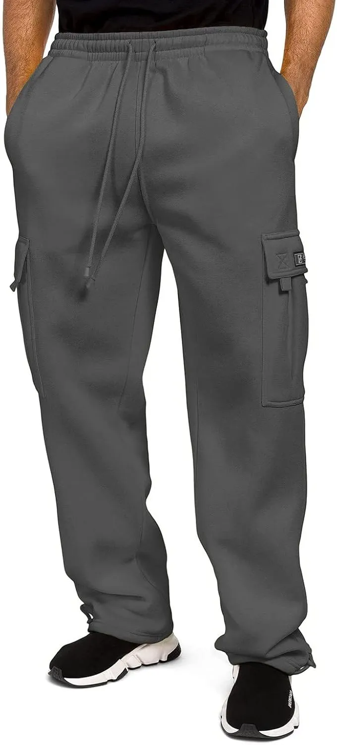 Cargo Pants for Men Sports Hat Multi Woven Pocket Foot Rope Solid Pants Street Cargo Tie Mens Cargo Drawstring