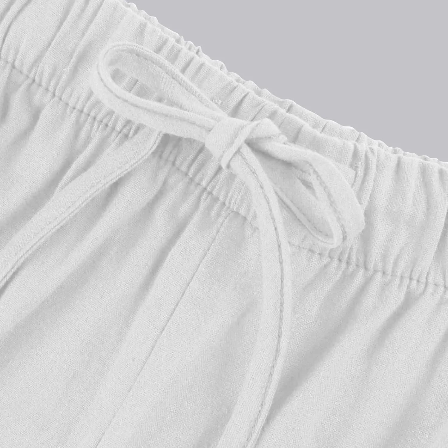 eoeioa Linen Pants for Women Summer Flowy High Waisted Wide Leg Pants w/Pockets Lounge Trousers Casual Baggy Palazzo Pants