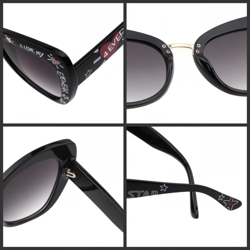 Fashion Cat Eye Sunglasses Women Vintage Letter Leopard Twill Sun Glasses Punk Shades Uv400