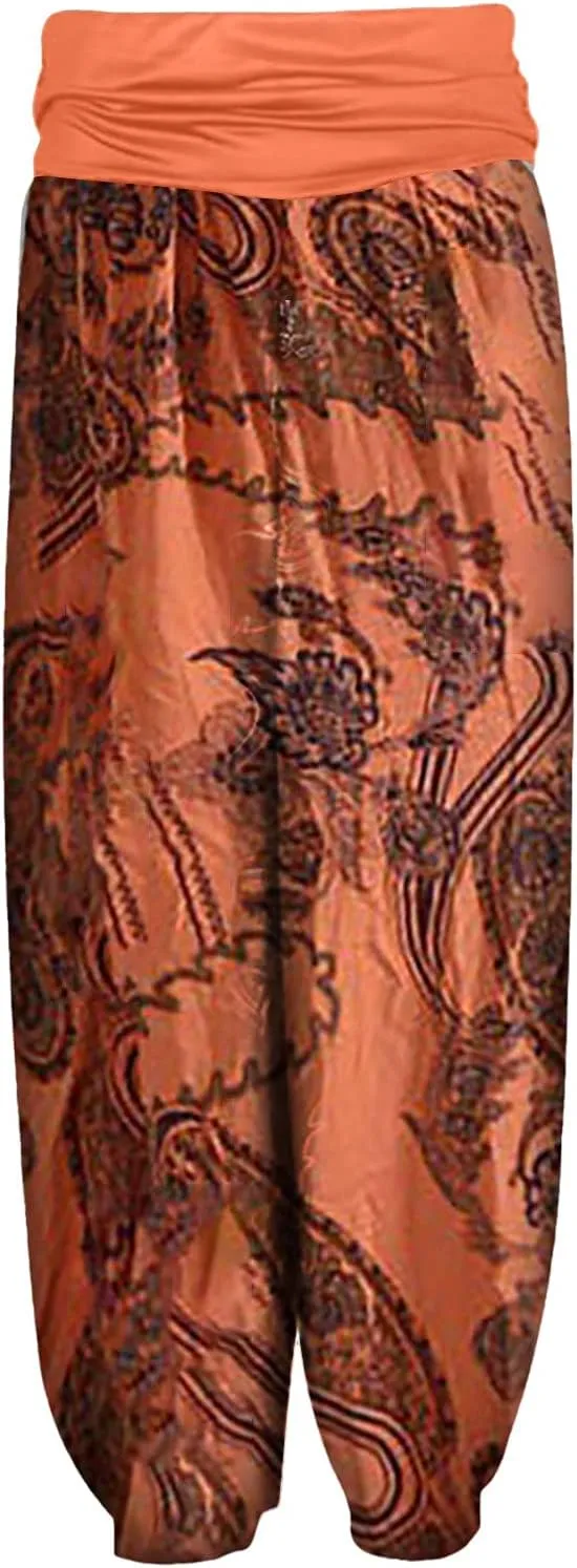 Harem Pants Women Hippie High Waist Boho Petite Length Pants 2024 Plus Size Causal Yoga Flowy Lounge Pajama Joggers