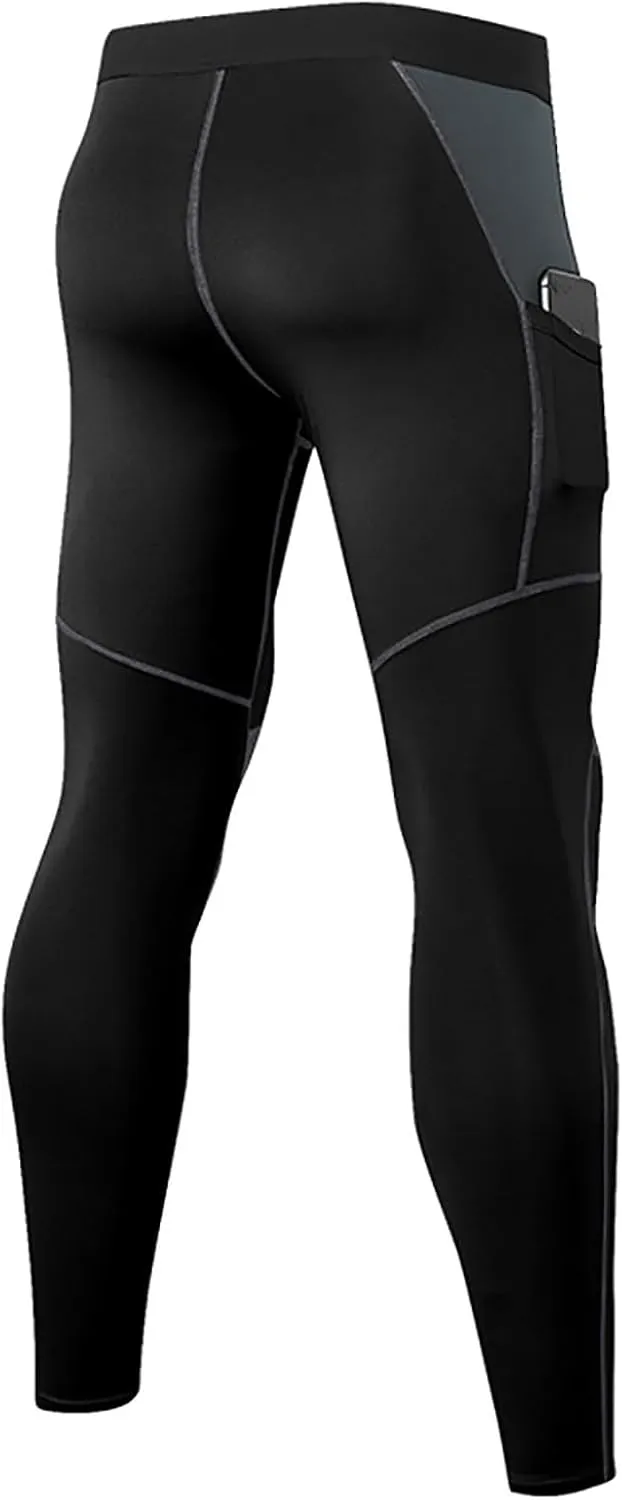 Lmdudan Men Compression Pants Football Basketball Leggings Tights for Active Athletic Workout Running Yoga Trousers