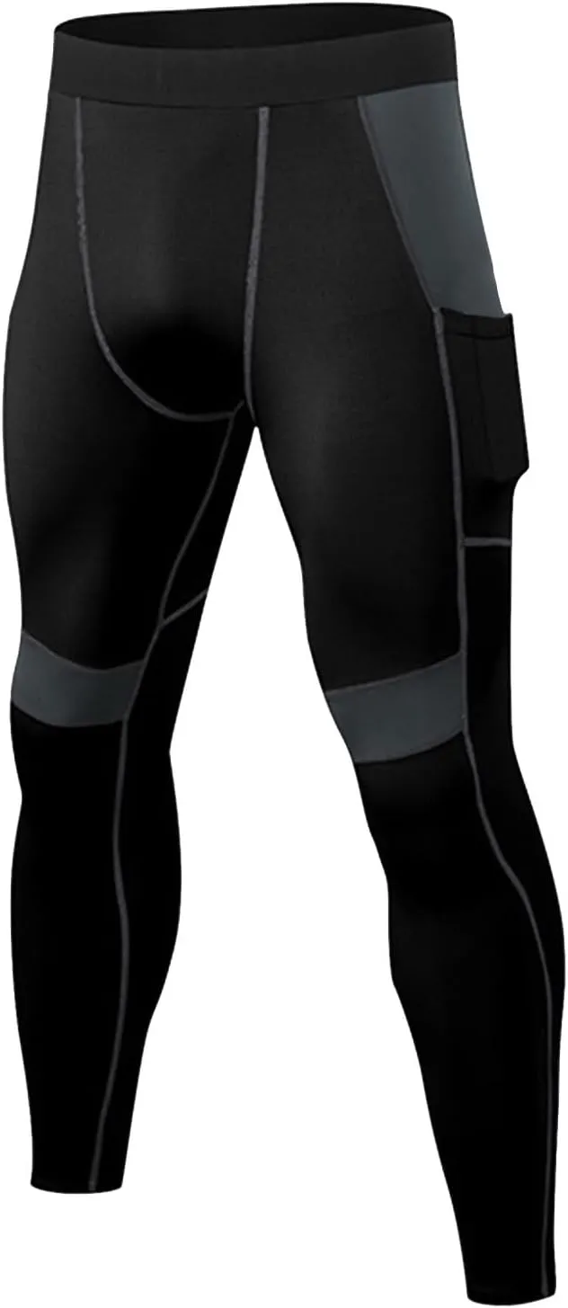 Lmdudan Men Compression Pants Football Basketball Leggings Tights for Active Athletic Workout Running Yoga Trousers