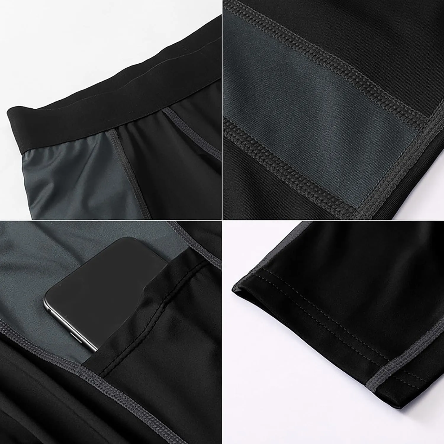 Lmdudan Men Compression Pants Football Basketball Leggings Tights for Active Athletic Workout Running Yoga Trousers