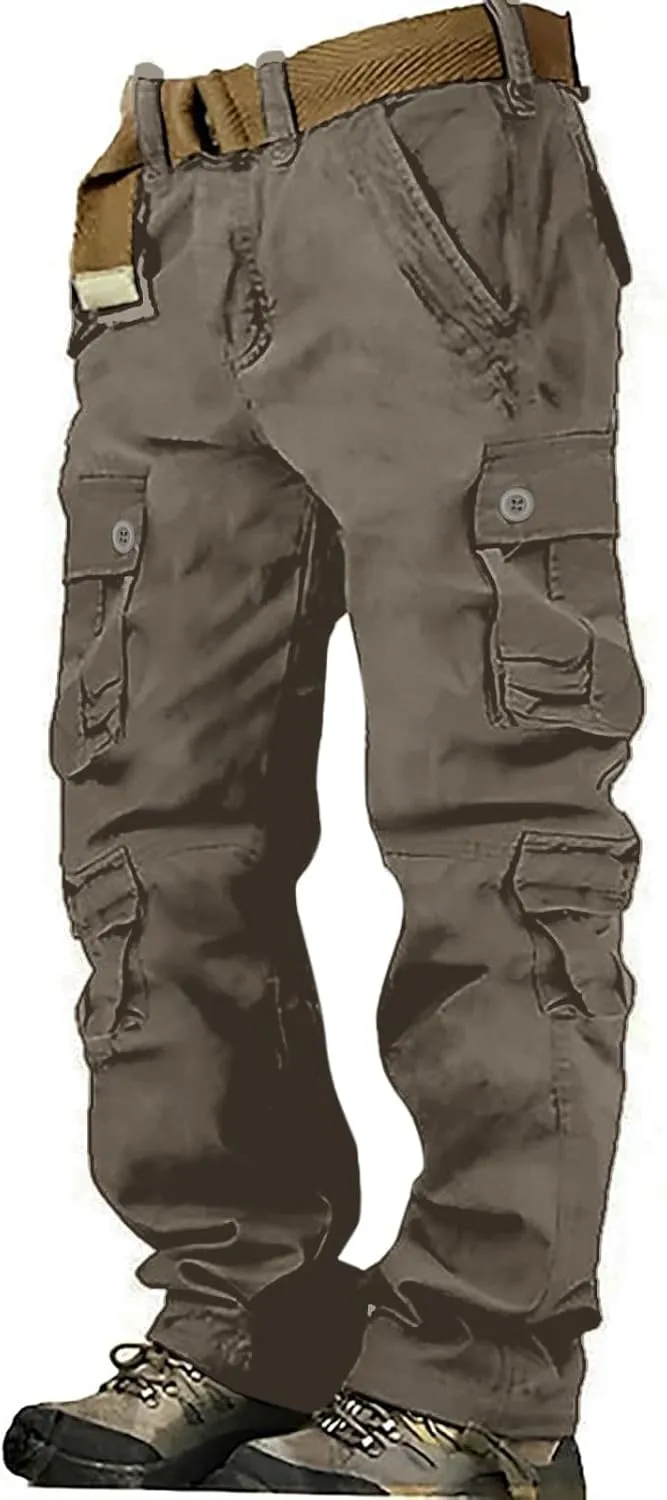 Mens Cargo Work Pants 6 Full Men's Cargo Cargo Pocket Men's Pants Gym Clothes for Men Sweat Pants Mens Lightweight