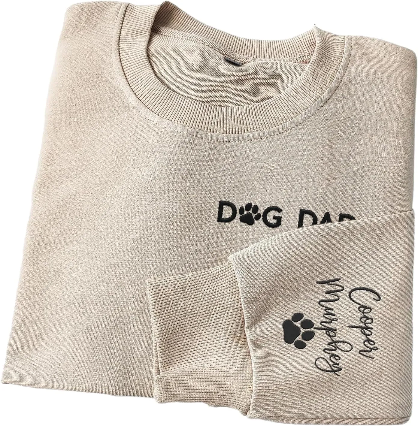 Personalized Embroidered Crewneck Sweatshirt, Custom Dog Dad Shirt, Proud Dog Dad Gift for Men