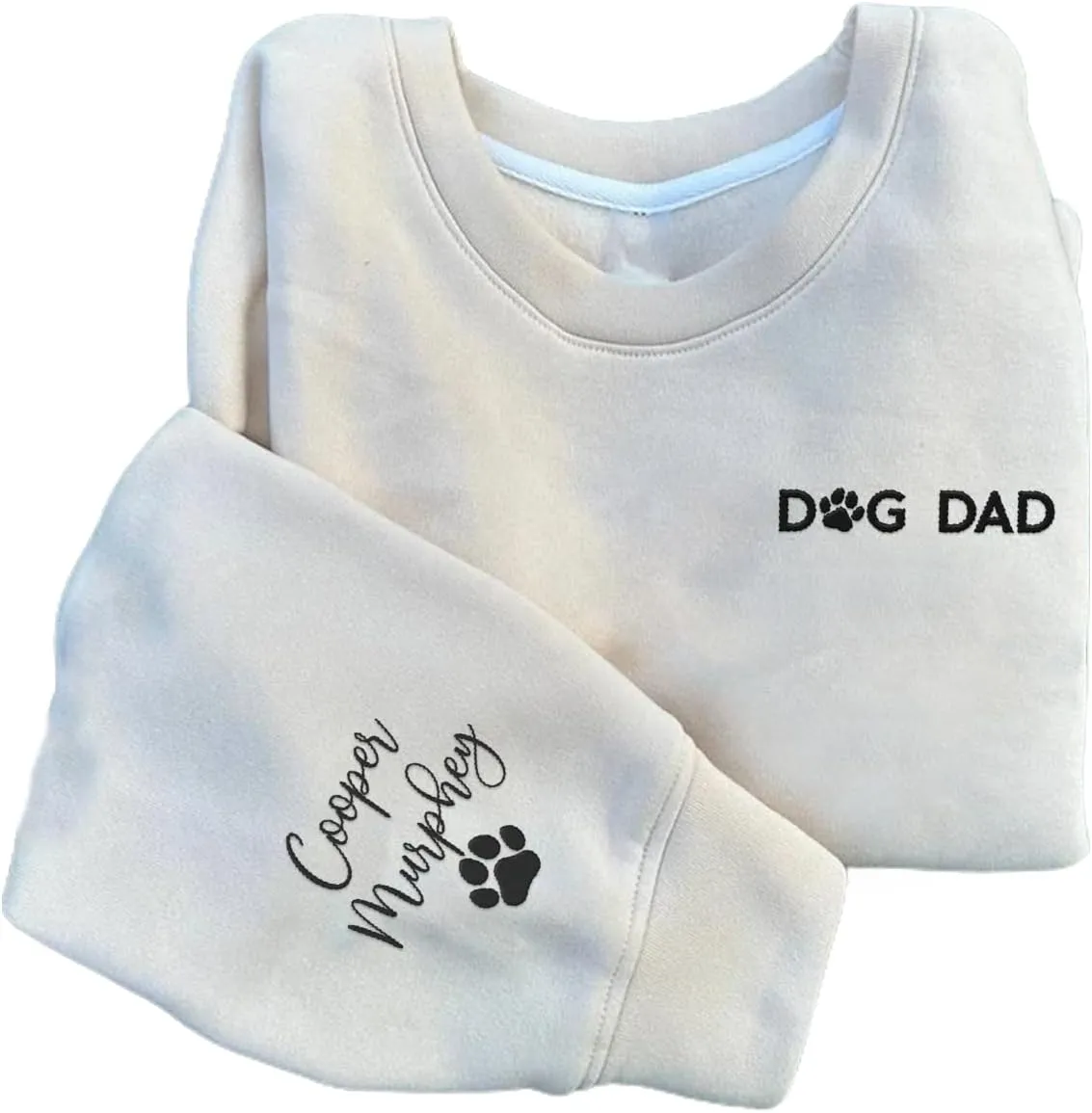 Personalized Embroidered Crewneck Sweatshirt, Custom Dog Dad Shirt, Proud Dog Dad Gift for Men