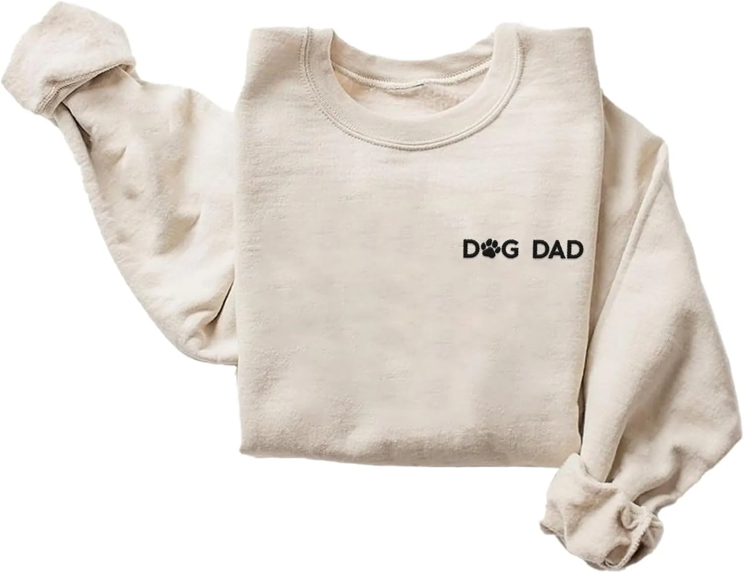 Personalized Embroidered Crewneck Sweatshirt, Custom Dog Dad Shirt, Proud Dog Dad Gift for Men
