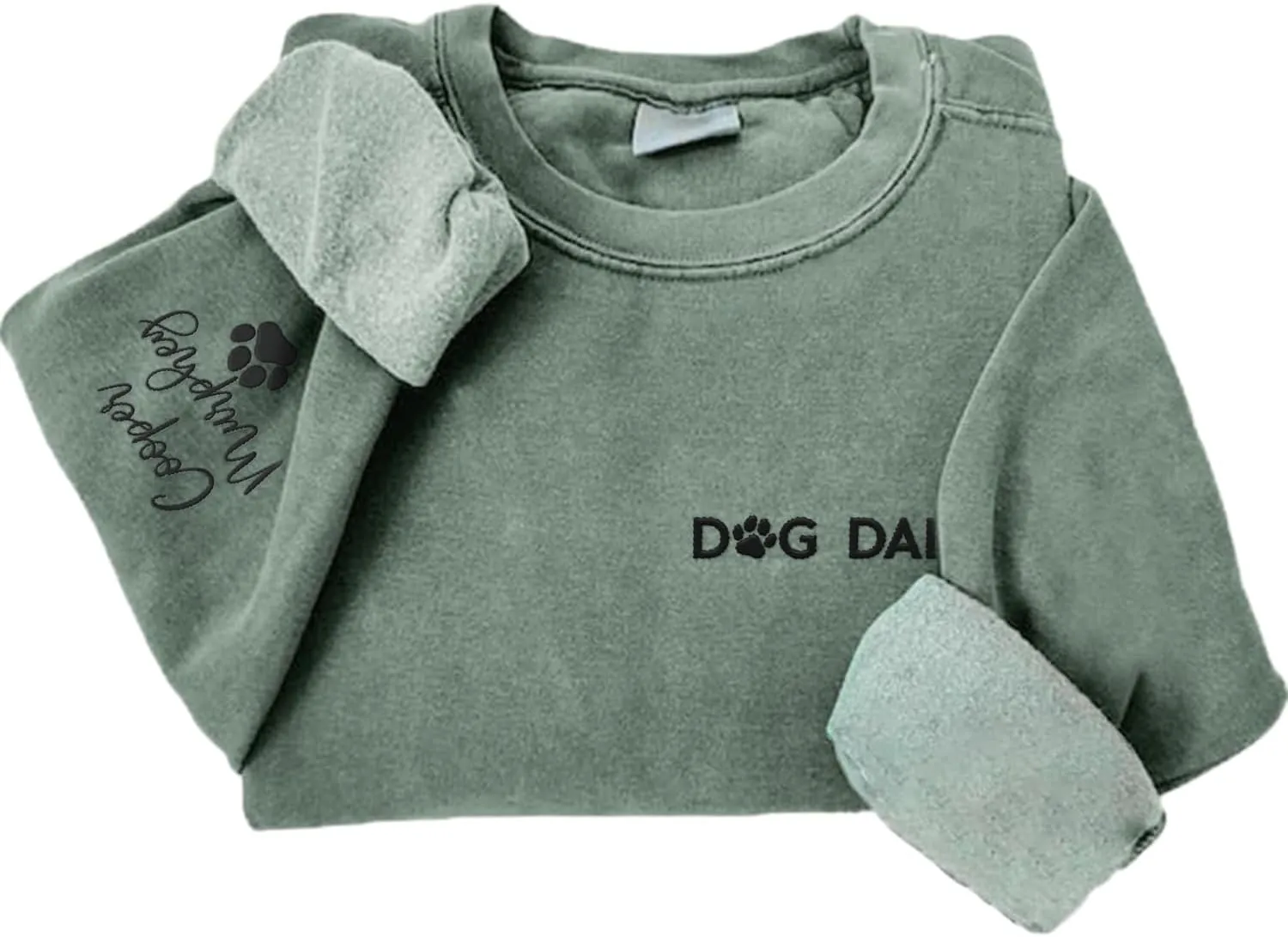 Personalized Embroidered Crewneck Sweatshirt, Custom Dog Dad Shirt, Proud Dog Dad Gift for Men