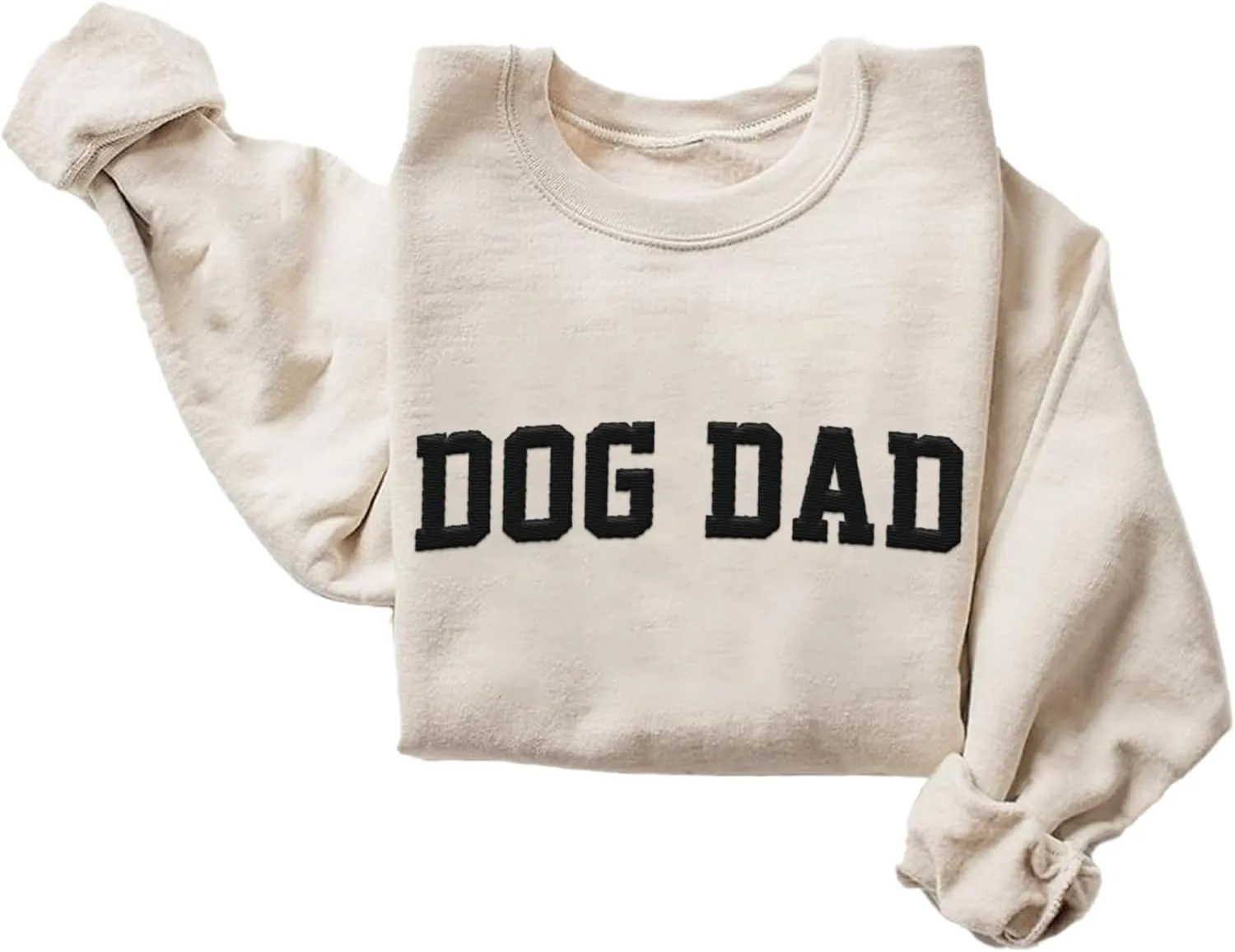 Personalized Embroidered Crewneck Sweatshirt, Custom Dog Dad Shirt, Proud Dog Dad Gift for Men