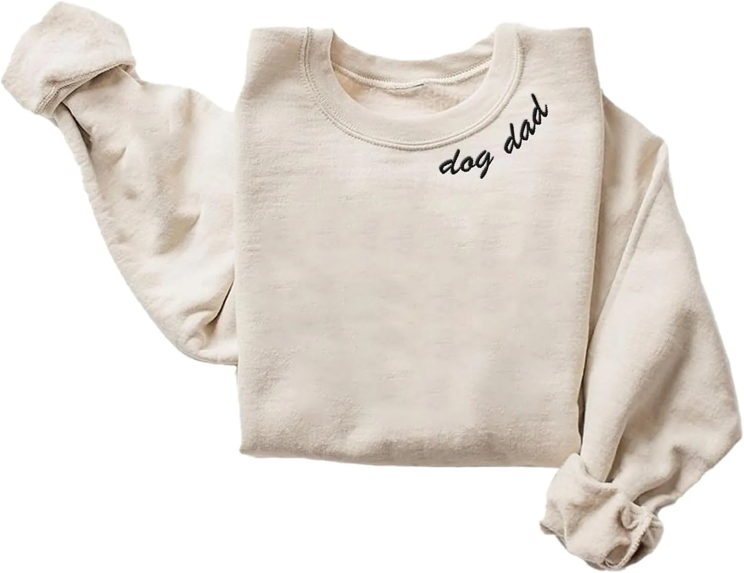 Personalized Embroidered Crewneck Sweatshirt, Custom Dog Dad Shirt, Proud Dog Dad Gift for Men