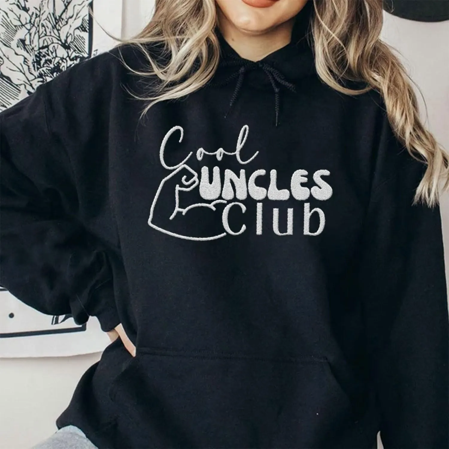 Personalized Embroidered Uncle Sweatshirt Est 2024, Cool Uncles Club Vintage Hoodie for Fathers Day
