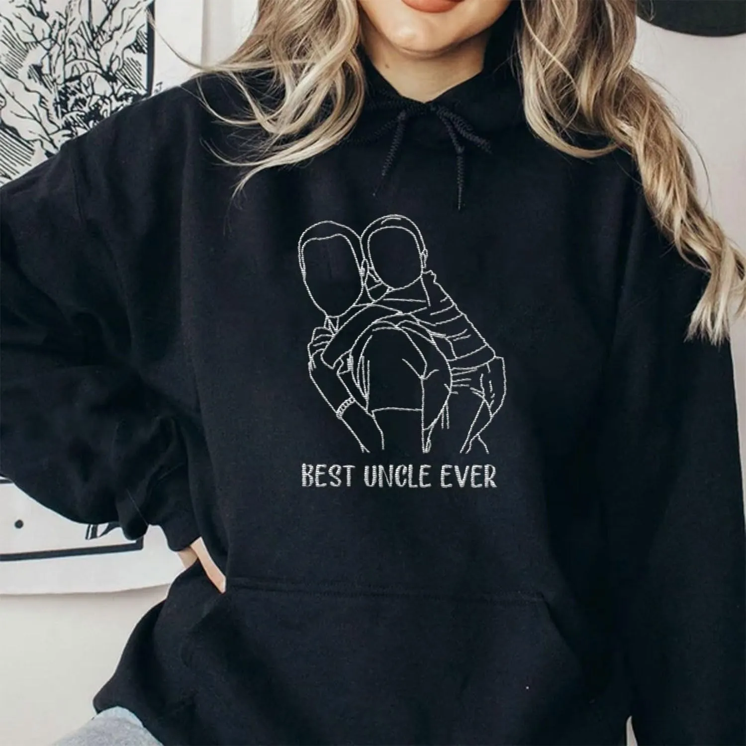 Personalized Embroidered Uncle Sweatshirt Est 2024, Cool Uncles Club Vintage Hoodie for Fathers Day