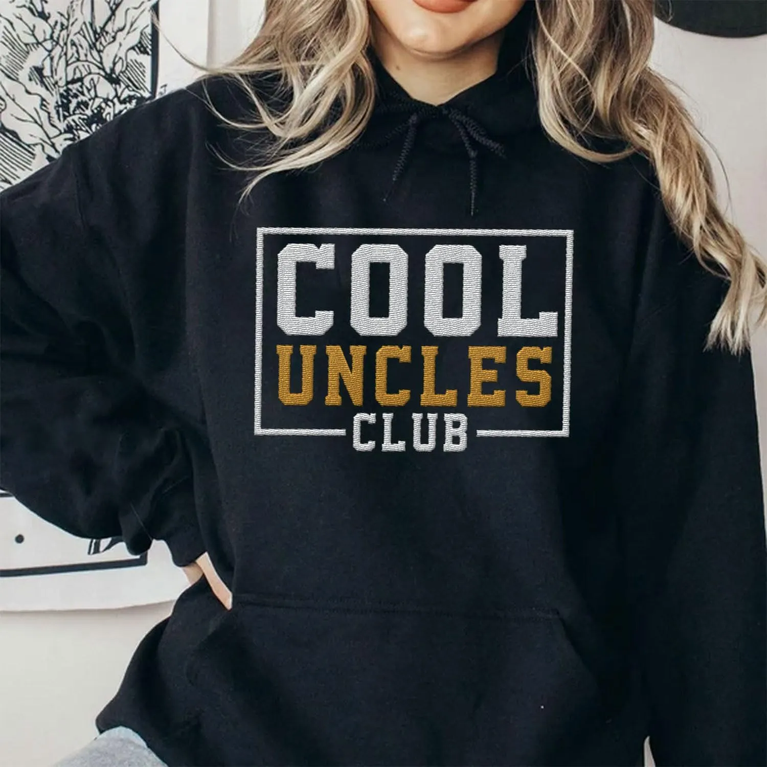 Personalized Embroidered Uncle Sweatshirt Est 2024, Cool Uncles Club Vintage Hoodie for Fathers Day