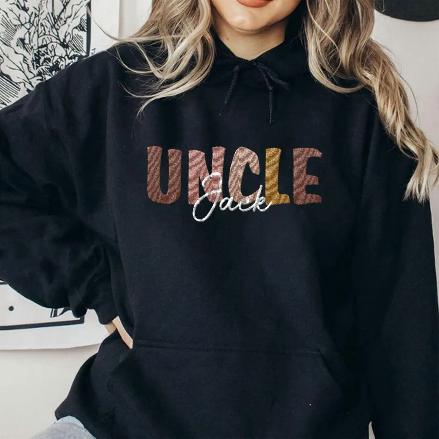 Personalized Embroidered Uncle Sweatshirt Est 2024, Cool Uncles Club Vintage Hoodie for Fathers Day