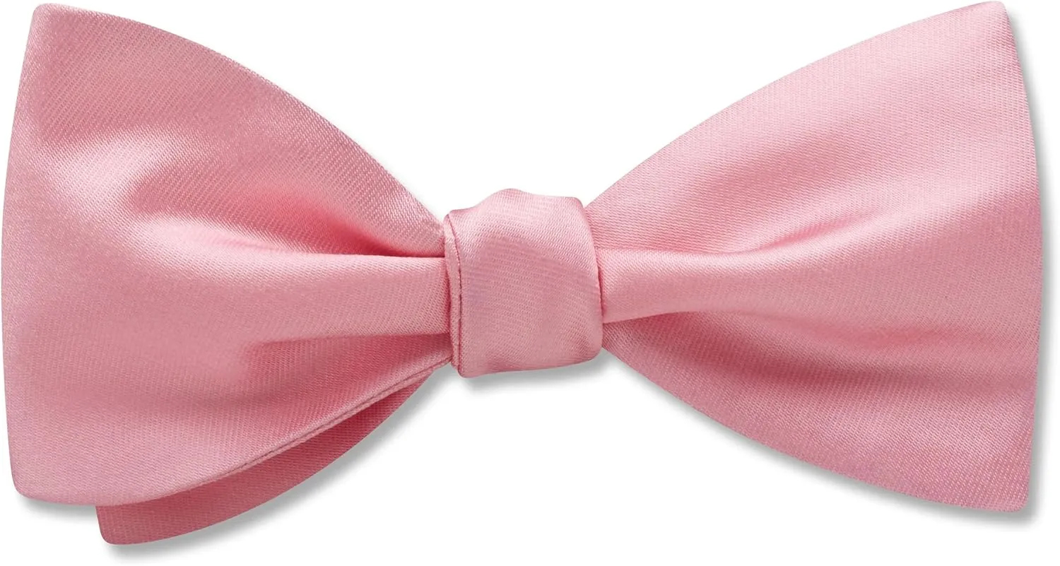 Somerville Pink, Silk Men's Bow Tie - Made in America 15.5-19.5 inches Standard/Slimline (Pictured) Freestyle/Self-Tie