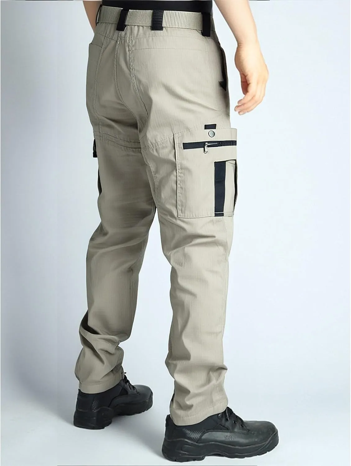 Tactical Pants for Men Slim Fit High Stretch Multi-Pocket Durable Cargo Pants Water Proof Elastic Waist Work Pants