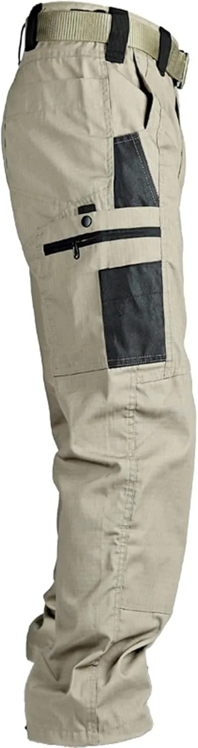 Tactical Pants for Men Slim Fit High Stretch Multi-Pocket Durable Cargo Pants Water Proof Elastic Waist Work Pants