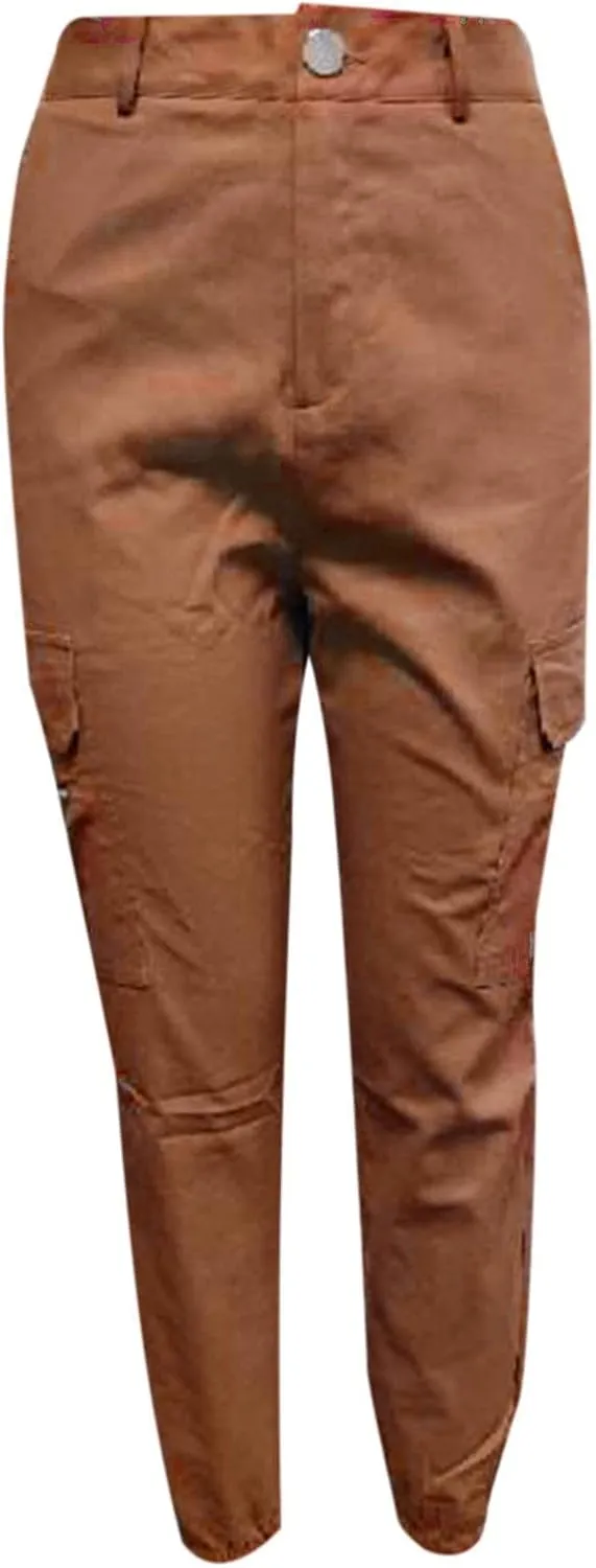 Women's Stretchy Tactical Cargo Pants High Waisted Casual Joggers Plus Size Skinny Trousers Cargo Pants with 6 Pockets