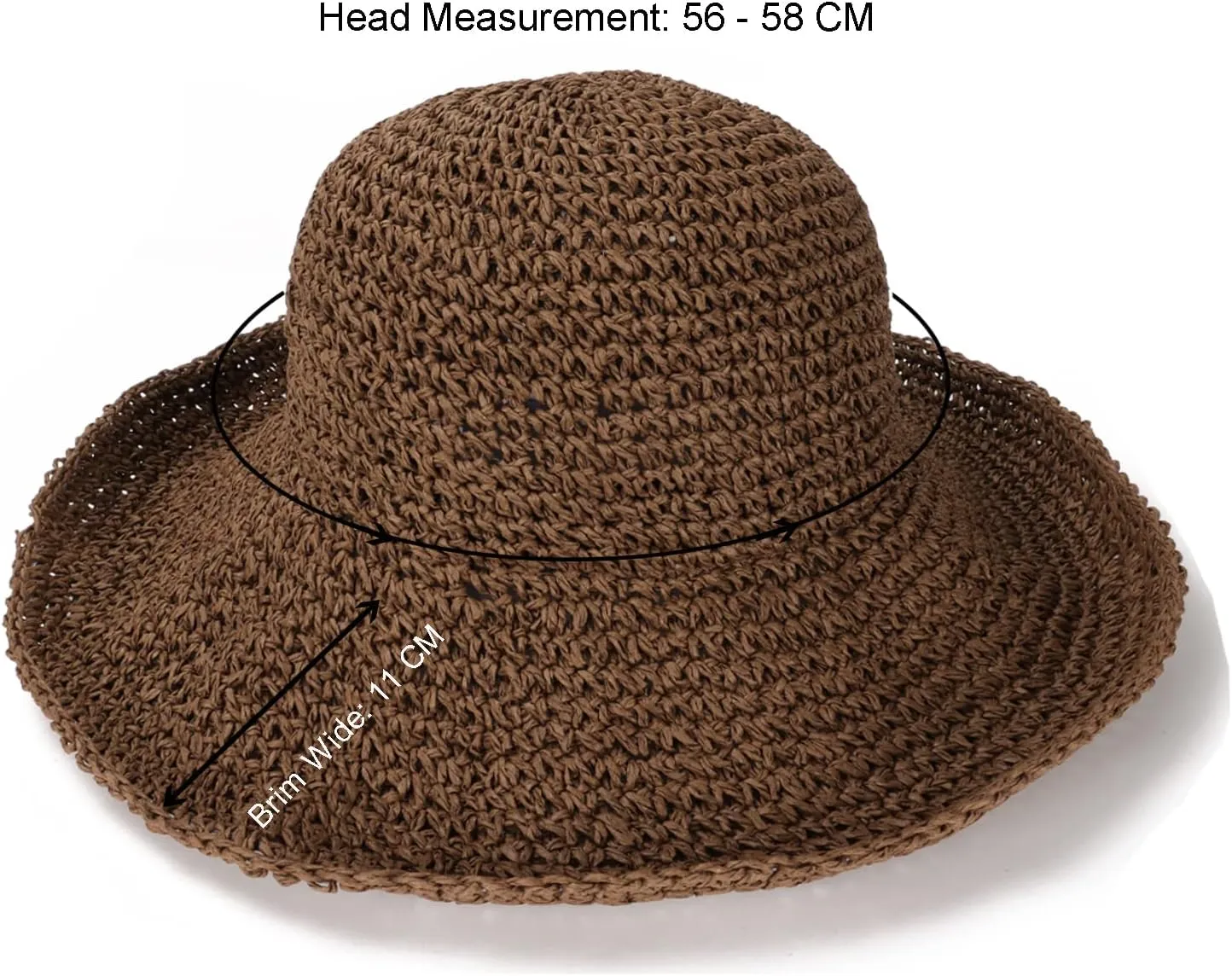 Womens Sun Hats Wide Brim Summer Beach Hat for Women Foldable Travel Straw Hat UPF50 