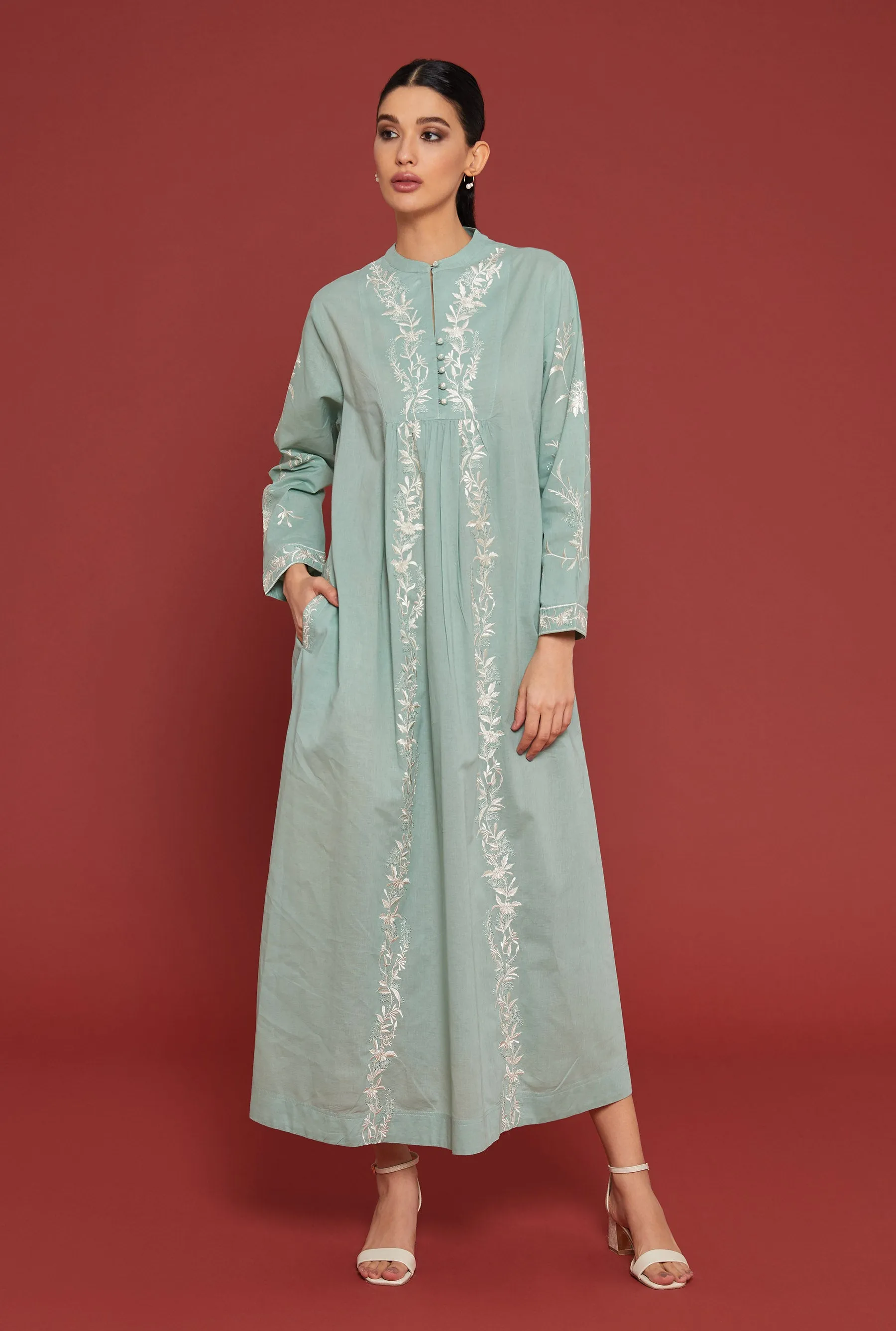 Yasemin Bahcesi Granite Green Kaftan