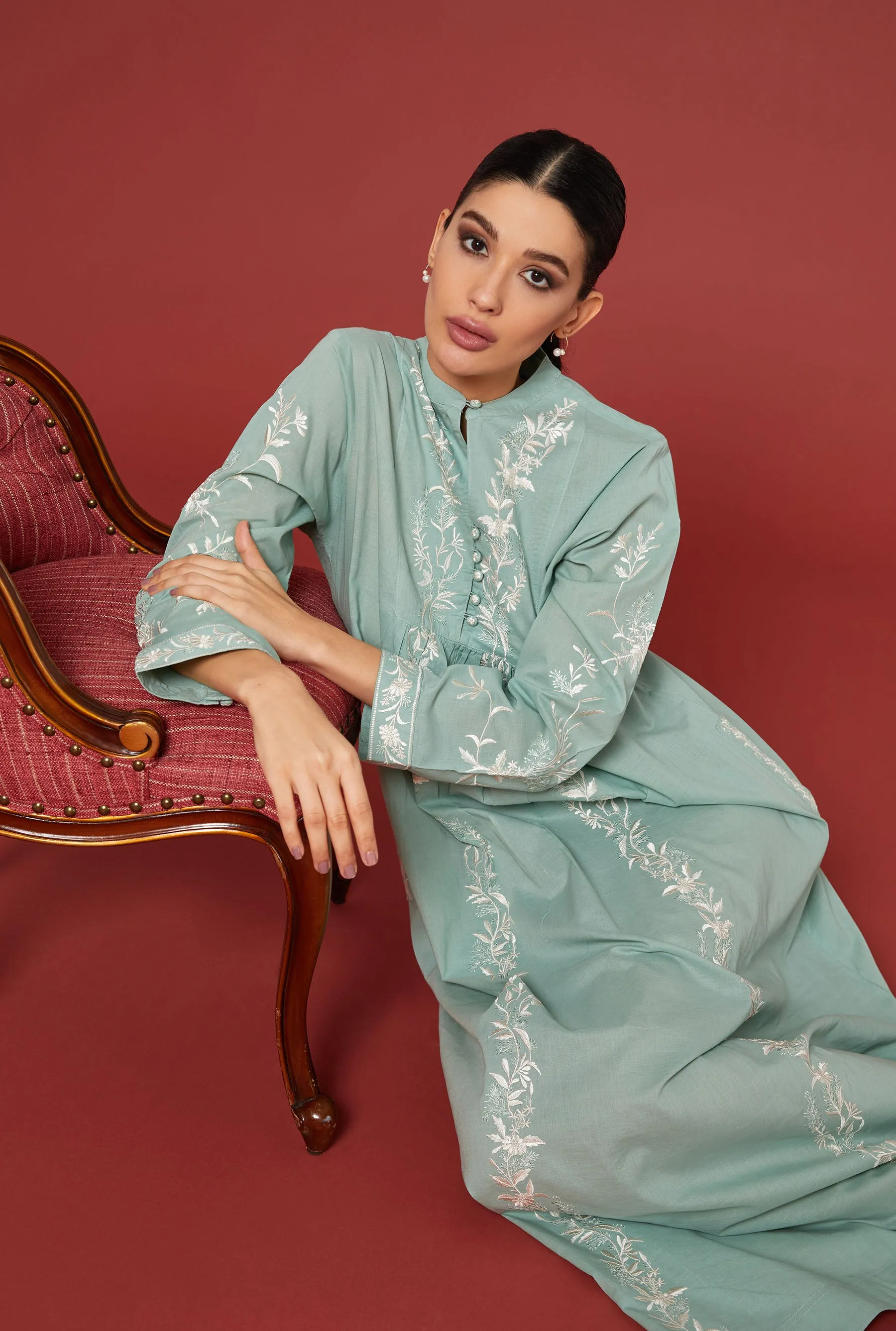 Yasemin Bahcesi Granite Green Kaftan