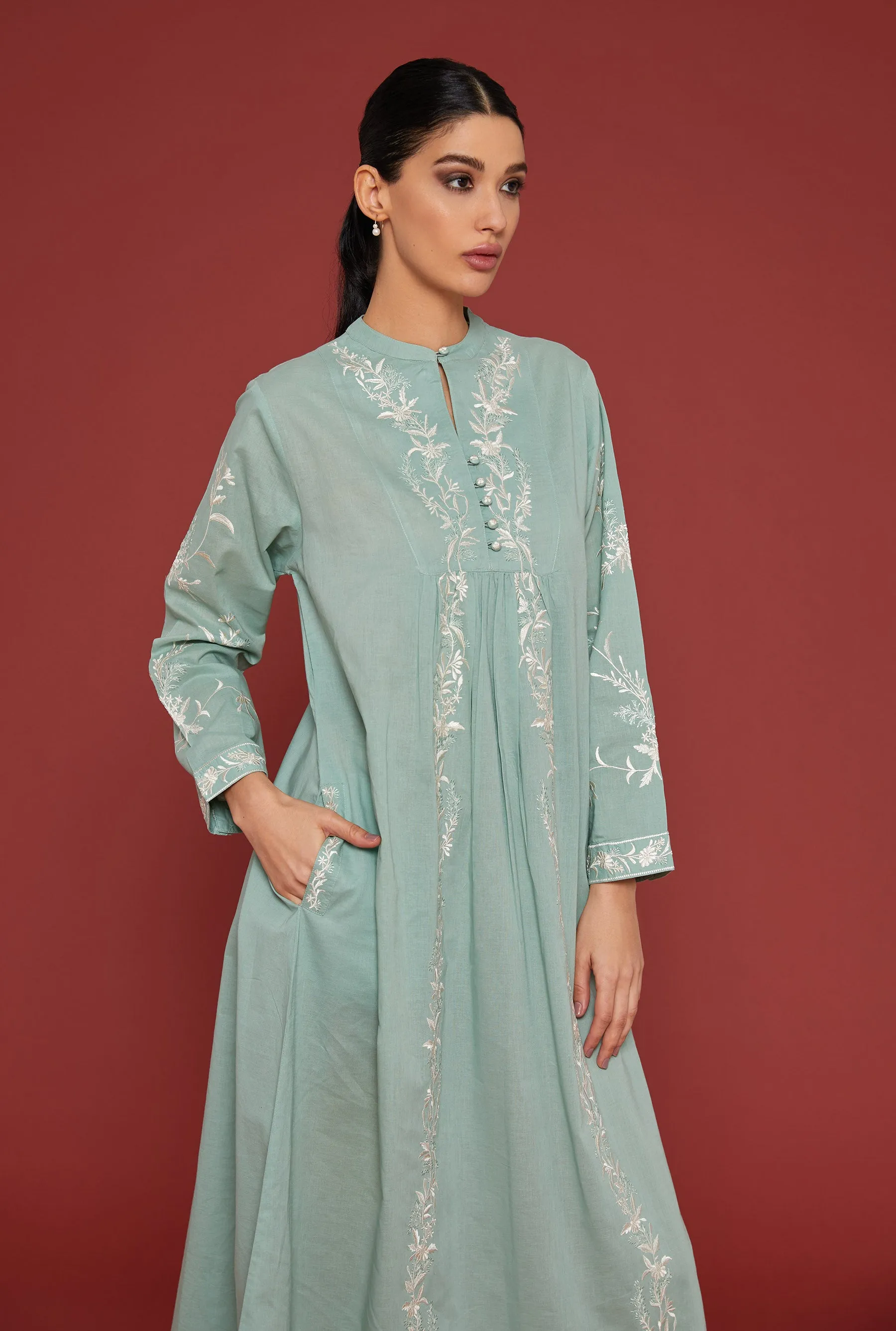 Yasemin Bahcesi Granite Green Kaftan